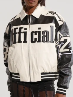 WNBA Aneesah Morrow Official Moto Bomber Jacket Front View