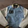 WNBA Chicago Sky Limitless Blue and White Wool Varsity Jacket front view