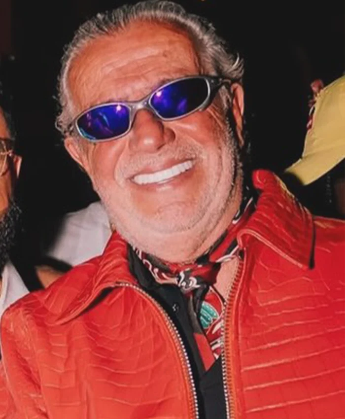We The Best Jeff Hamilton Red Croc Leather Jacket