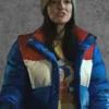Winona Ryder TV-Series Stranger Things S04 Joyce Byers Blue Red And White Puffer Jacket side view