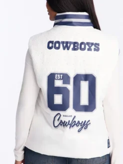 Women's Chicago Bears Full-Snap Denim Jacket Back View