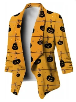 Womens Halloween Pumpkin Blaze​r