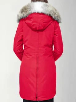 Womens-Red-Canada-Goose-Fur-Hooded-Jacket-Back