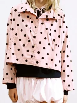 Womens-Zara-Pink-Polka-Dot-Jacket