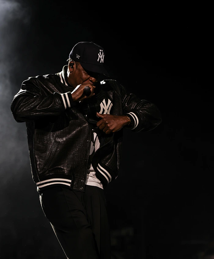 Yankee Stadium New York JAŸ-Z 30 Black Leather Jacket