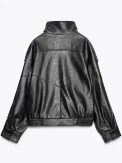 Zara-Black-Leather-Bomber-Jacket-Back