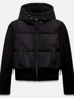 Zara-Contrast-Puffer-Jacket-Black