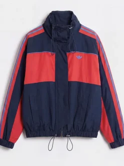 adidas x Asos Oversized Track Jacket In Navy Color Block Nylon
