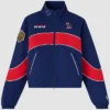 front view of OVO x WNBA Team Indiana Fever Navy And Red Track Jacket