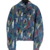 A$AP Rocky Dior Homme SS15 Multicolor Scribbled Artwork Denim Jacket front view
