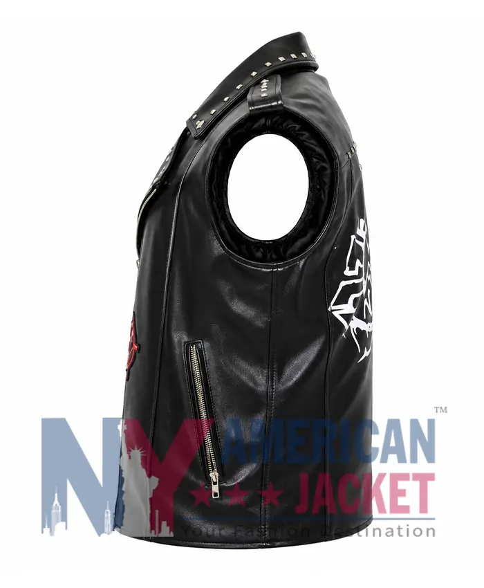 Across The Spider-verse Spider-Punk Black Leather Vest Buy