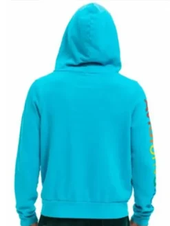 Adam Sandler 97th Annual Oscars Awards Blue Fleece Hooded Jacket back view