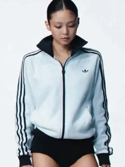Adidas Originals Jennie Kim Blackpink SS26 Fleece Track Jacket front view