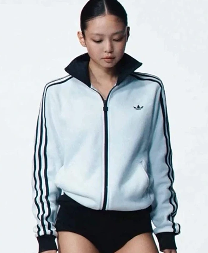Adidas Originals Jennie Kim Blackpink SS26 Fleece Track Jacket front view