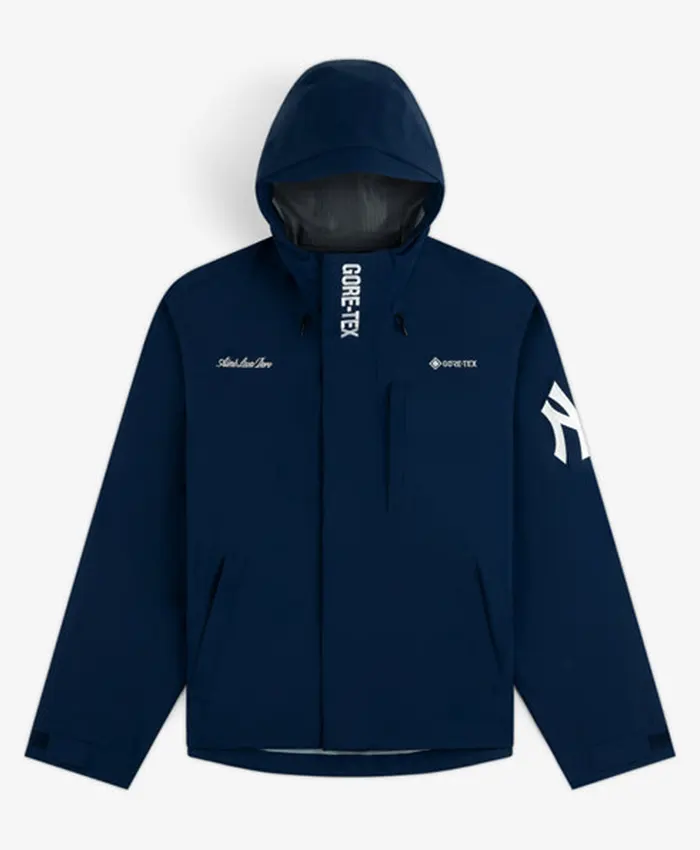 Aimé Leon Dore Fall 2026 Blue New York Yankees GORE-TEX Rain Delay Jacket front view