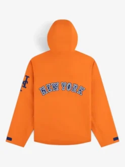 Aimé Leon Dore Fall 2026 New York Mets Orange GORE-TEX Rain Delay Jacket back view