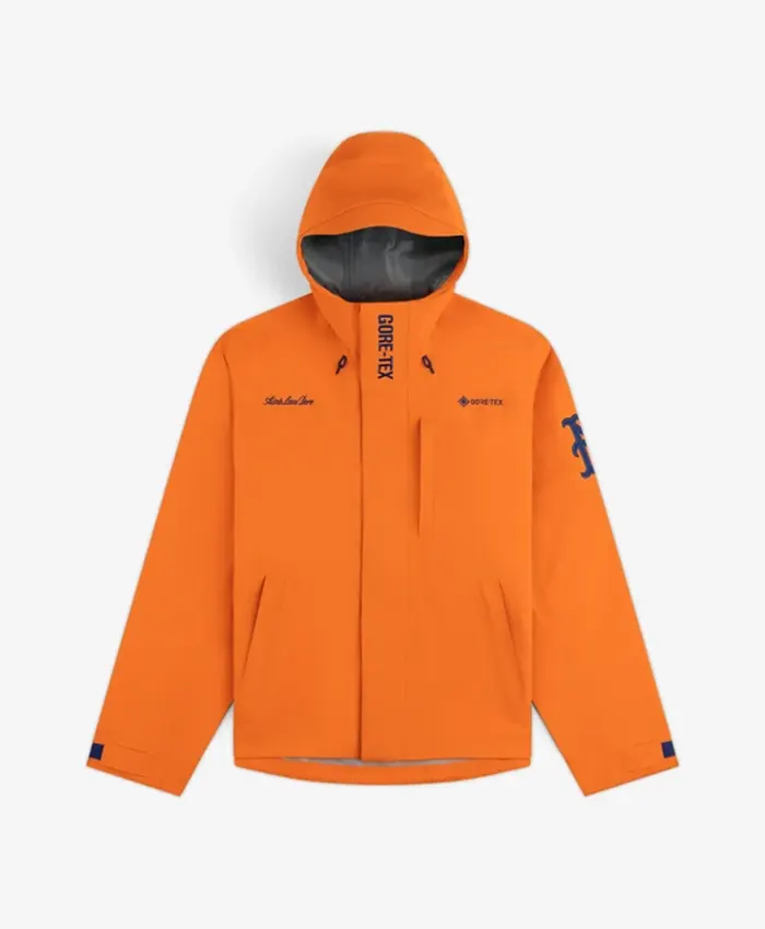 Aimé Leon Dore Fall 2026 Orange New York Mets GORE-TEX Rain Delay Jacket front view