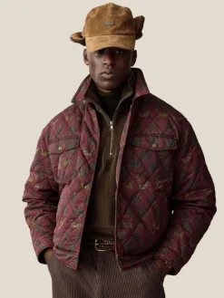Aimé Leon Dore Fall-Winter 2026 Burgundy Parachute Quilted Jacket front view