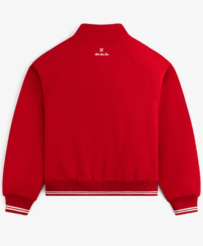 Aimé Leon Dore Fall-Winter 2026 NY Highlanders Red Wool Varsity Jacket back view