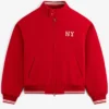 Aimé Leon Dore Fall-Winter 2026 NY Highlanders Wool Red Varsity Jacket front view