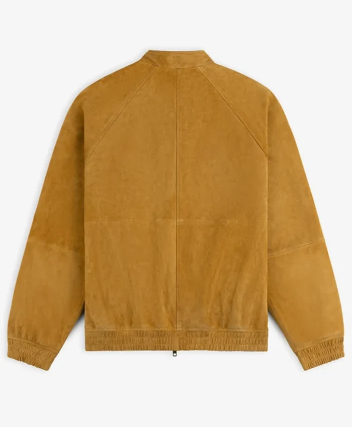 Aimé Leon Dore Fall-Winter 2026 Tan Suede Leather Cafe Racer Jacket back view