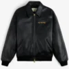 Aimé Leon Dore Fall-Winter 2026 Technics Varsity Black Leather Jacket front view