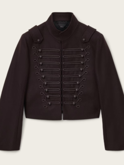 All Saints Military Napoleon Rummy Cropped Wool Blend Jacket