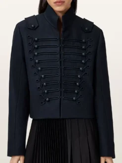 All Saints Navy Wool Napoleon Jacket