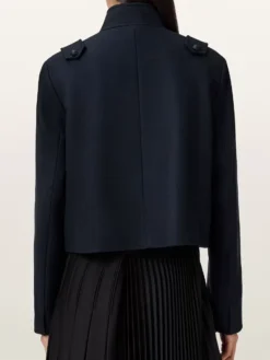 All Saints Navy Wool Napoleon Jacket Back