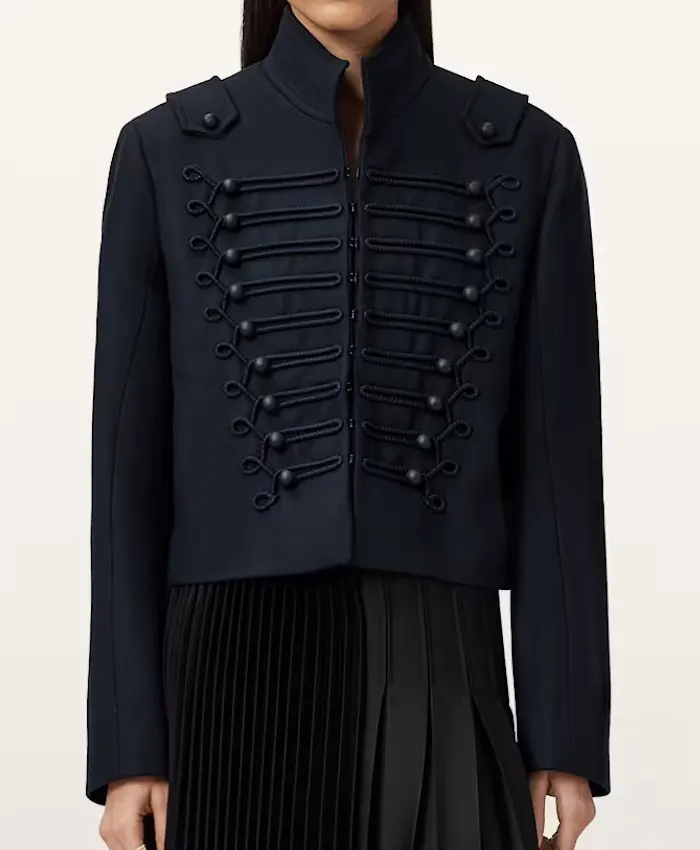All Saints WOmens Napoleon Navy Wool Jacket