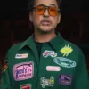 Avengers Endgame Encore Robert Downey Jr. Tony Stark Green Cotton Patchwork Jacket front view