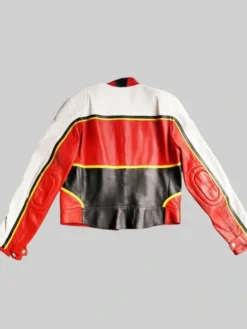 BET Awards 2001 Usher Dolce & Gabbana Red And White Leather Moto Jacket back view