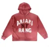 BTS ARIRANG New York Red Zip-Up Fleece Hooded Jacket front view