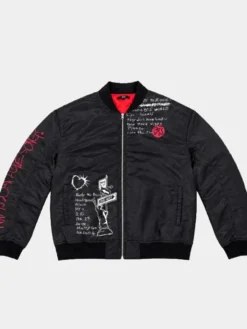 BTS Arirang Tour 2026 Jungkook What Is Your Love Song Black Bomber Jacket front view