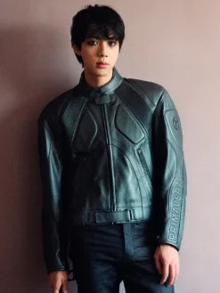 BTS Jin Gucci Primavera Green Leather Jacket