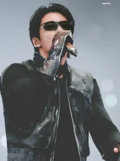 BTS Jungkook World Tour Baltimore ARIRANG Black Leather Vest side view