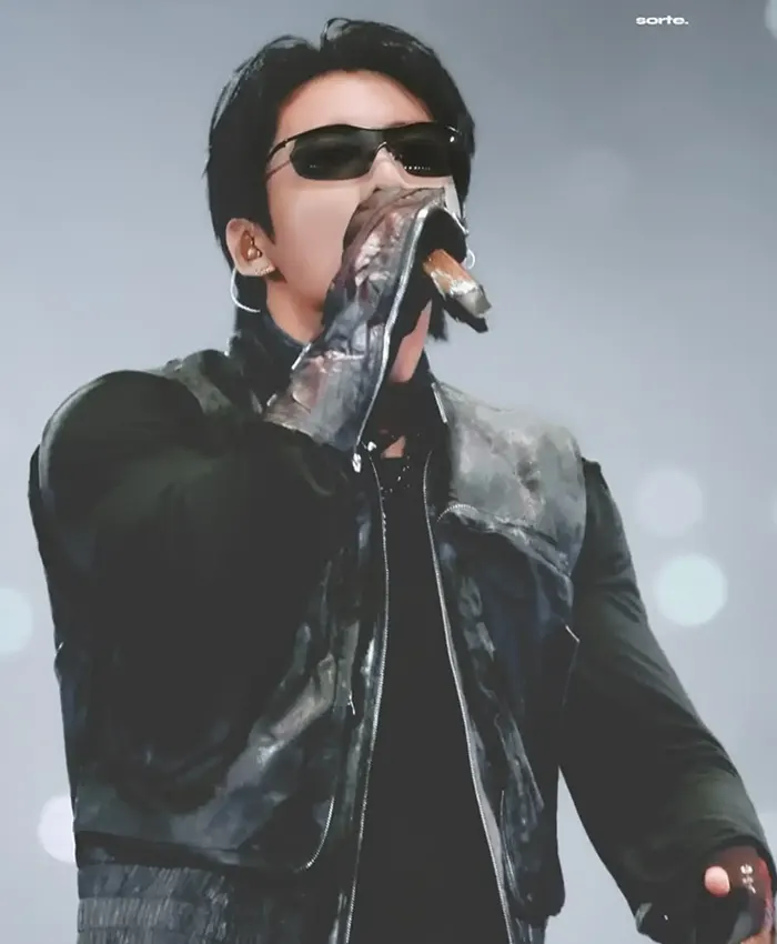 BTS Jungkook World Tour Baltimore ARIRANG Black Leather Vest side view