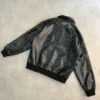 Back View of Halloween Purple Place Super Spider Venom Black Leather Jacket