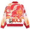 Back View of NFL Tampa Bay Buccaneers Red And White Fanimation Jacket