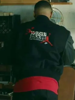 Back-View of Power Book III Raising Kanan Lou-Lou Thomas Black Bomber Jacket