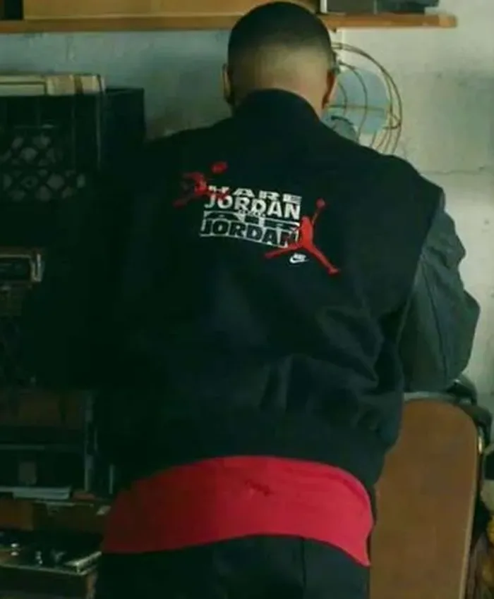 Back-View of Power Book III Raising Kanan Lou-Lou Thomas Black Bomber Jacket