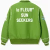 Back View of Tyler The Creator GOLF le FLEUR Sunseeker Green Varsity Jacket