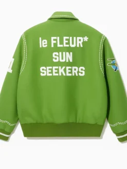 Back View of Tyler The Creator GOLF le FLEUR Sunseeker Green Varsity Jacket