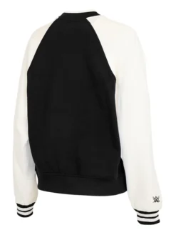 Back View of WWE SummerSlam Minnesota Women's Fleece Full-Zip Varsity Jacket