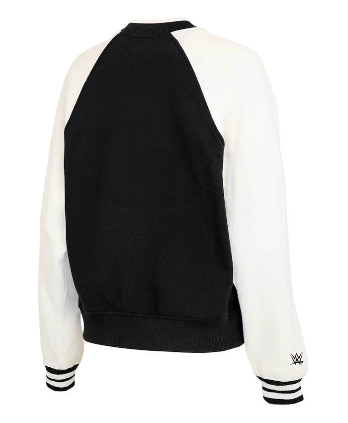 Back View of WWE SummerSlam Minnesota Women's Fleece Full-Zip Varsity Jacket