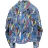 Back view of A$AP Rocky Dior Homme SS15 Artwork Denim Jacket with graphic design