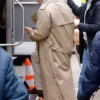 Back view of Ben Glenroy Only Murders in the Building S03 Beige Cotton Trench Coat