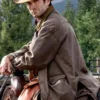Back view of Jamie Dutton Yellowstone Brown Leather Jacket Sale