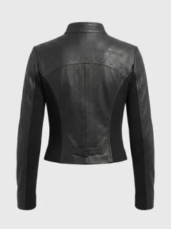 Back view of Lallapalooza Festival 2026 Ellie Rowsell Black Leather Jacket