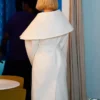 Back view of Lucky S01 Anya Taylor-Joy Lucky White Wool Belted Coat